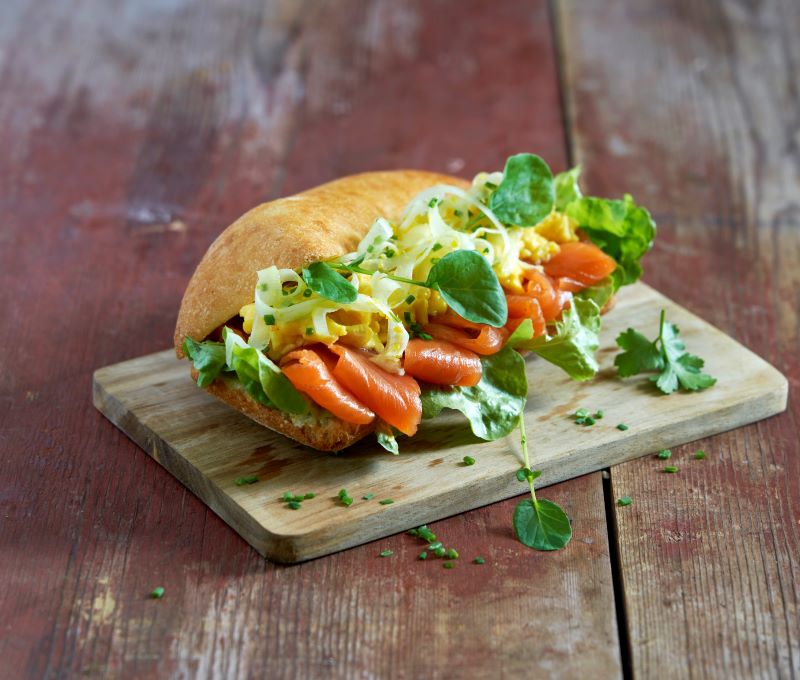 ciabatta med rokelaks