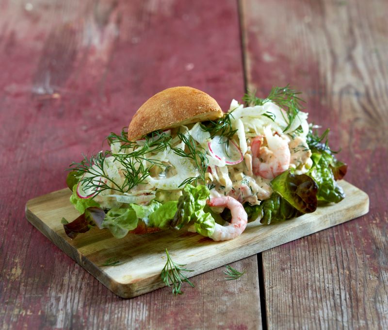 ciabatta med skagensalat