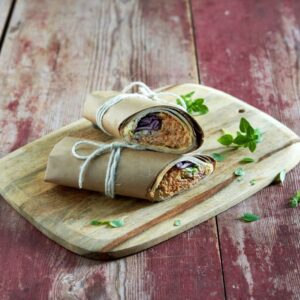 Wraps med pulled chicken, syltet rødløk og sennepsmajones OSLO SPEKTRUM